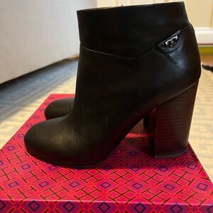 Tory Burch Black Leather Fulton Bootie